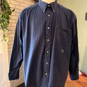 90s Tommy Hilfiger Crest Logo Button Down Shirt Vintage Blue Lion XL
